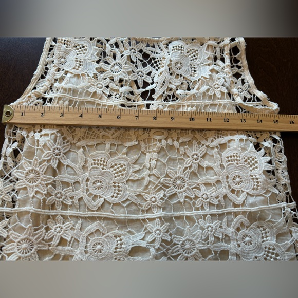Zara Basic Collection Floral Lace Sleeveless Cream Top XS Feminine Cottagecore - Picture 7 of 8